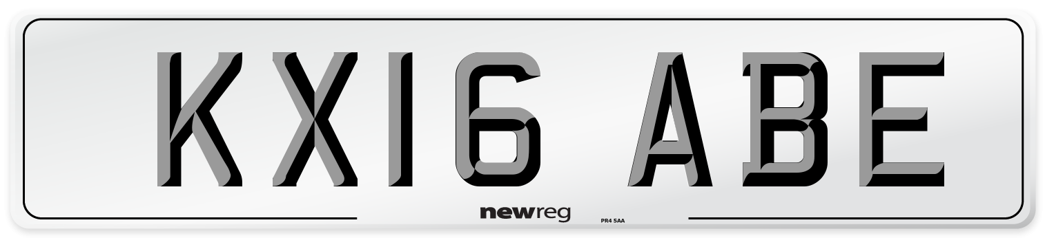 KX16 ABE Number Plate from New Reg
